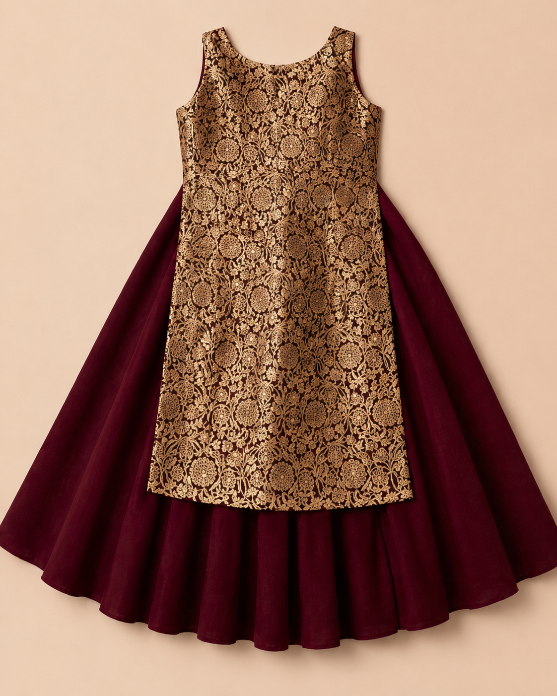 Crimson Charm Kidswear Gown