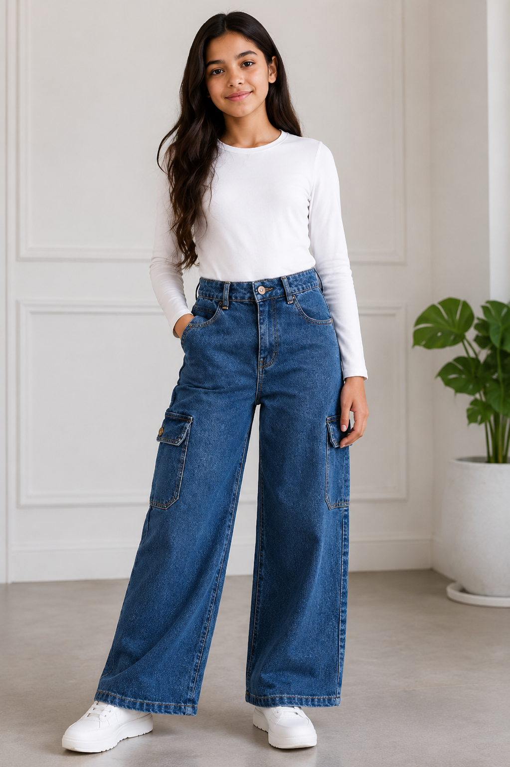 Skyline Cargo Wide-Leg Jeans