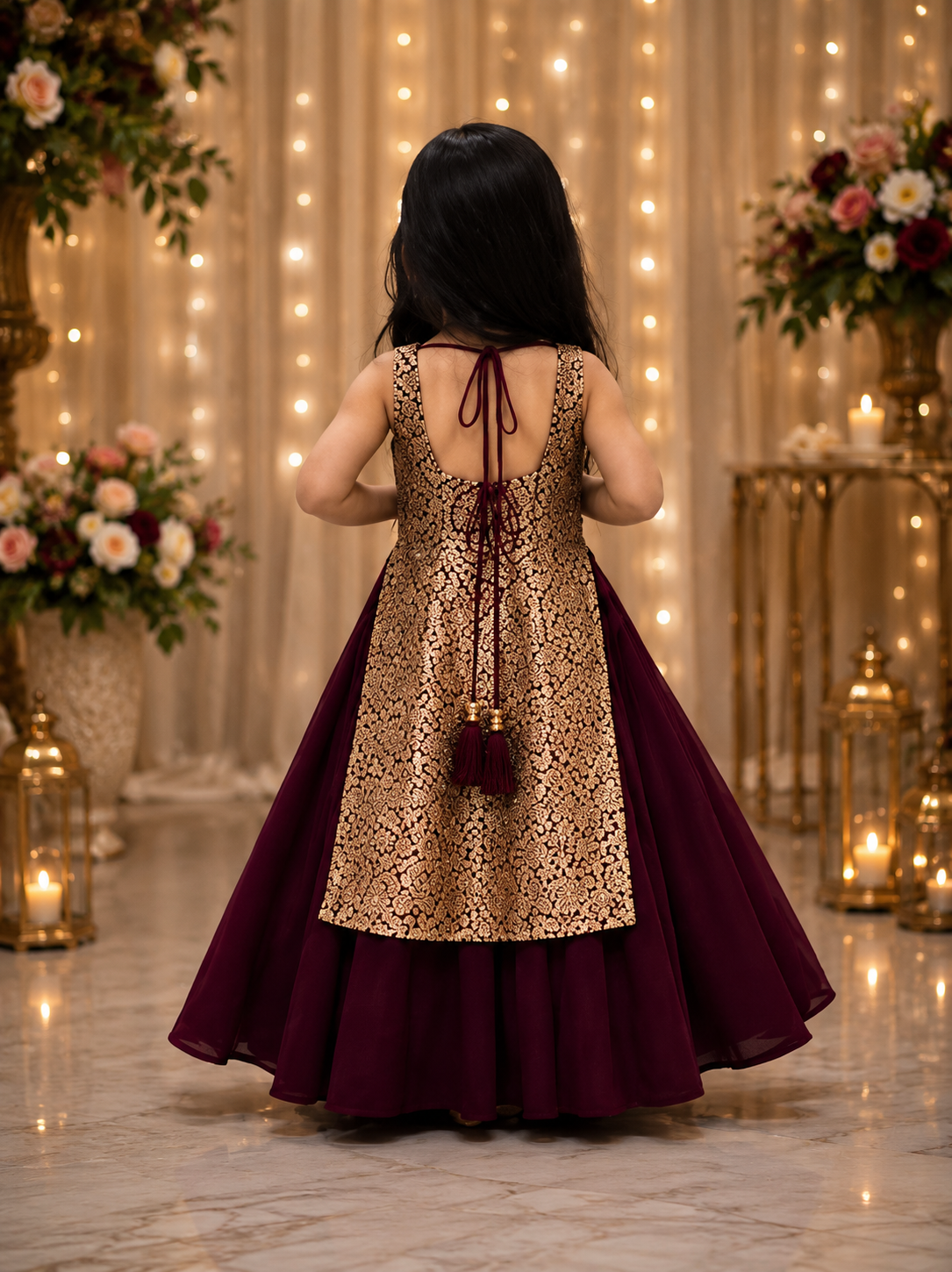 Crimson Charm Kidswear Gown
