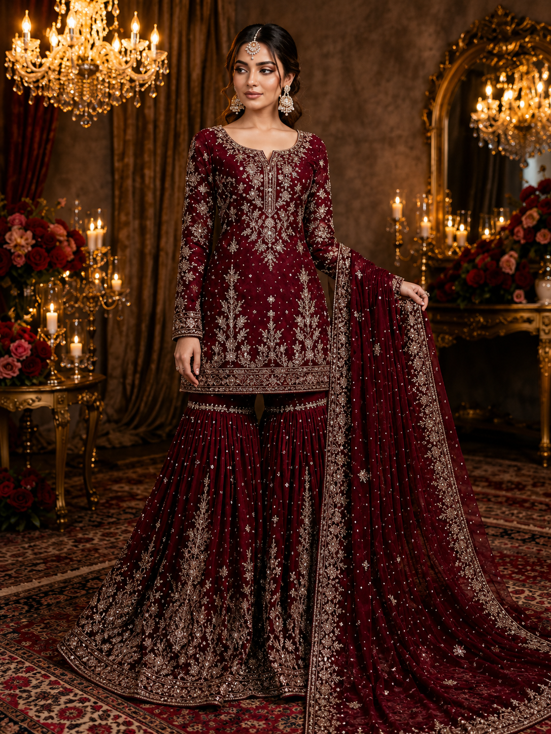 Crimson Royale Sharara Women