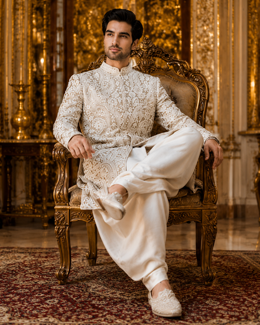 IVORY EMPEROR SHERWANI SET MEN