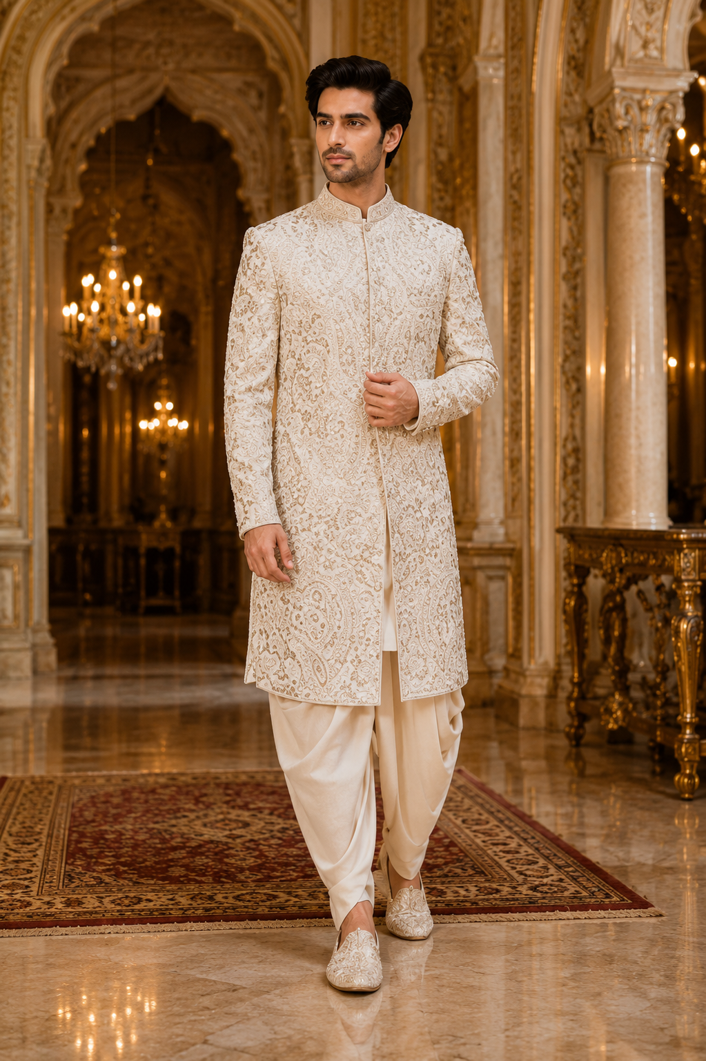 IVORY EMPEROR SHERWANI SET MEN