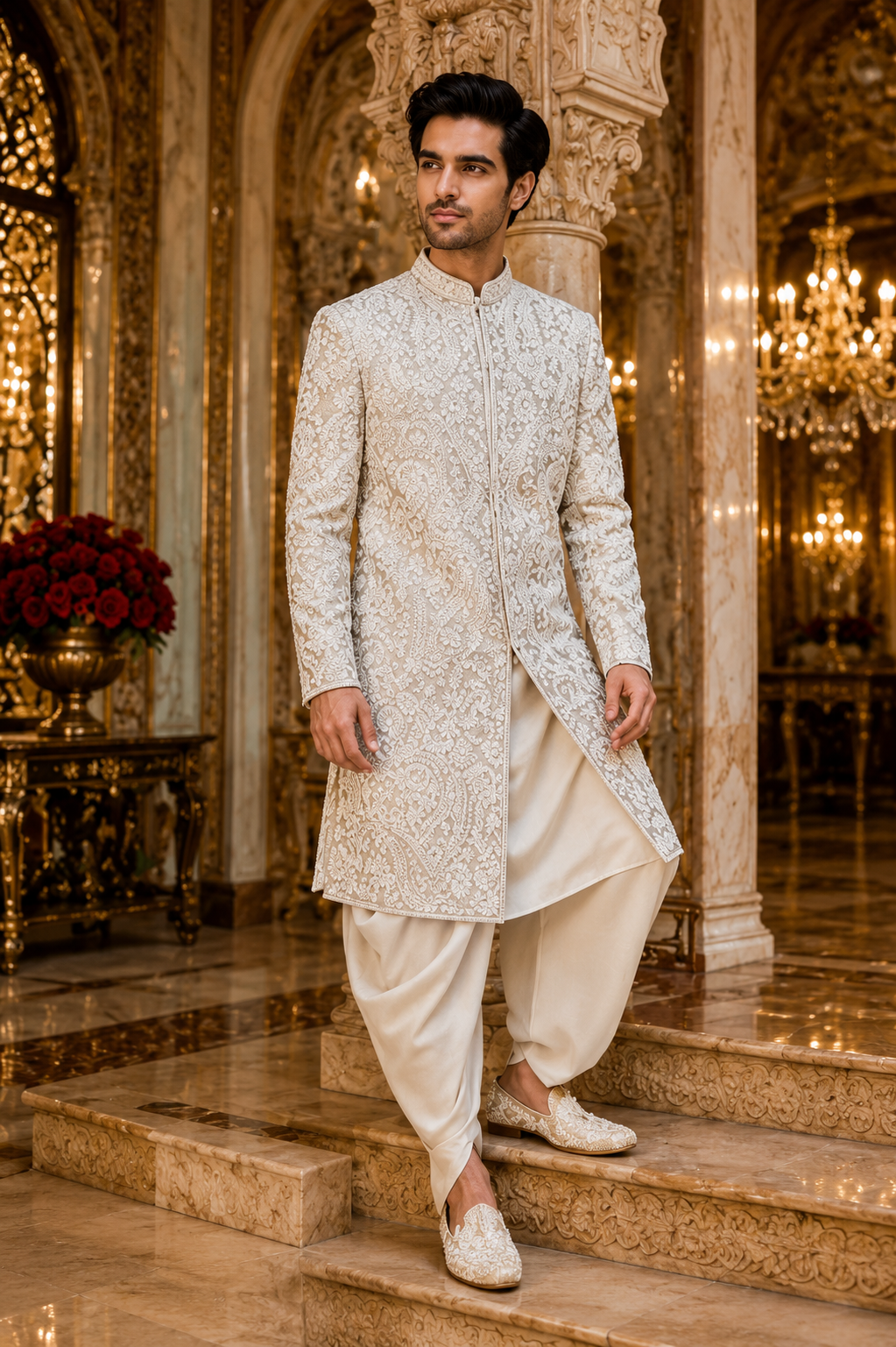 IVORY EMPEROR SHERWANI SET MEN