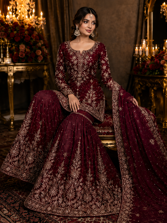 Crimson Royale Sharara Women