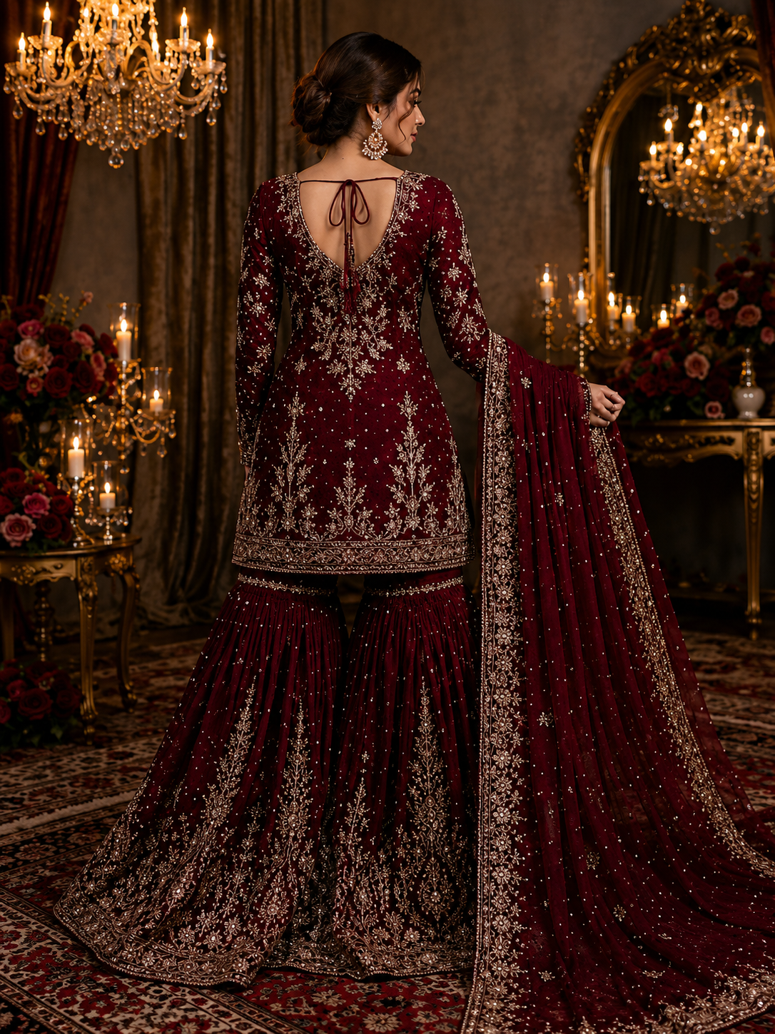 Crimson Royale Sharara Women
